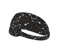 Fascia elastica per capelli da esercizio fisico con motivo galassia Via Lattea, assorbente e antiscivolo.