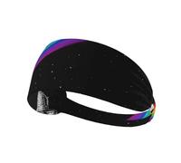 Fascia elastica per capelli da esercizio fisico con motivo galassia Via Lattea, assorbente e antiscivolo.