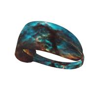 Fascia elastica per capelli da esercizio fisico con motivo galassia Via Lattea, assorbente e antiscivolo.