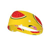 Fascia elastica per capelli da ginnastica con motivo rosa, cactus e fenicottero, assorbente e antiscivolo.