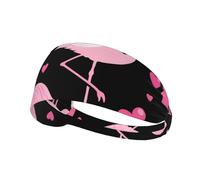 Fascia elastica per capelli da ginnastica con motivo rosa, cactus e fenicottero, assorbente e antiscivolo.