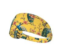 Fascia elastica per capelli da ginnastica con motivo rosa, cactus e fenicottero, assorbente e antiscivolo.