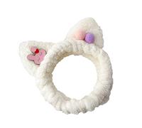 Fascia elastica per capelli del viso per le donne morbide corna per l'imballaggio della testa per doccia bellezza cura della pelle gattino orecchie trucco fascia