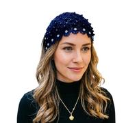 Fascia elastica per capelli in pizzo, con occhielli e strass in stile vintage, fascia larga in pizzo, da donna, per gite quotidiane e feste, appuntamenti e viaggi in vacanza