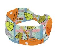 Fascia elastica per capelli larga da donna, arancione, antiscivolo, fascia per il sudore, per yoga, allenamento, palestra, corsa, fitness, sport