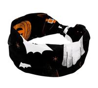Fascia elastica per capelli larga da donna, per Halloween, gatto nero, fantasma, zucca, antiscivolo, fascia per il sudore, fascia per yoga, per allenamento, palestra, corsa, fitness, sport