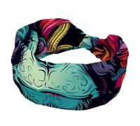 Fascia elastica per capelli, per donne e ragazze, fascia larga antiscivolo con scimmia, accessori per capelli