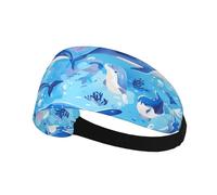 Fascia elastica per capelli sportiva AEKGOHP ocean delphin looking at you Stampe ad asciugatura rapida, traspirante