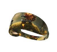 Fascia elastica per capelli sportiva BROLEO Little Formica e farfalle Stampe Morbida, traspirante, ad asciugatura rapida