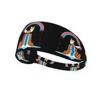 Fascia elastica per capelli sportiva BROLEO Little Fox at Rainbow Falls con stampa ad asciugatura rapida, traspirante