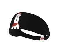 Fascia elastica per capelli sportiva BROLEO Little house under the faro, stampa ad asciugatura rapida, traspirante