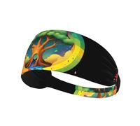 Fascia elastica per capelli sportiva BROLEO Rainbow nel foro dell'albero Stampa ad asciugatura rapida, traspirante