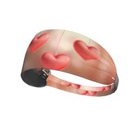Fascia elastica per capelli sportiva BROLEO Tre cuori stampati, morbida, traspirante, ad asciugatura rapida