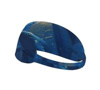 Fascia elastica per capelli sportiva con stampa balena YYHHAOFA nel grattacielo, morbida, traspirante, ad asciugatura rapida