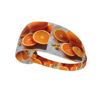 Fascia elastica per capelli sportiva con stampa di frutta arancione fresca per donne e uomini, morbida fascia per capelli per yoga, corsa, uso quotidiano