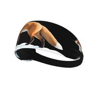 Fascia elastica per capelli sportiva HYTTER Fox on the Snowy Mountain Picture Spandex, morbida, traspirante, ad asciugatura rapida