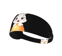 Fascia elastica per capelli sportiva HYTTER Little Rabbit Playing Hide and Seek Picture Spandex, morbida, traspirante, ad asciugatura rapida