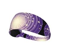 Fascia elastica per capelli sportiva HYTTER Little Stars in The Purple Vortex Picture Spandex, morbida, traspirante, ad asciugatura rapida