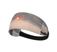 Fascia elastica per capelli sportiva HYTTER The Sun on a Snowy Day Picture Spandex, morbida, traspirante, ad asciugatura rapida