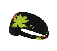 Fascia elastica per capelli sportiva JKIEGOQ Little ant Holding a Maple Leaf Printed Spandex, morbida, traspirante, ad asciugatura rapida