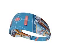 Fascia elastica per capelli sportiva MJHKXLJ Basketball Arena stampa spandex, morbido, traspirante, ad asciugatura rapida
