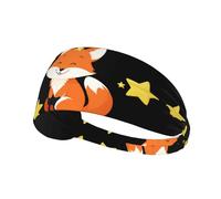 Fascia elastica per capelli sportiva MJHKXLJ Little Fox Counting Stars Printing Spandex, morbida, traspirante, ad asciugatura rapida