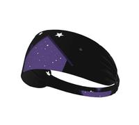Fascia elastica per capelli sportiva MJHKXLJ Little Purple House Under The Starry Sky, in spandex, morbida, traspirante, ad asciugatura rapida