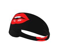 Fascia elastica per capelli sportiva WHJSHOP Kiss The Lips Stamp Spandex, morbida, traspirante, ad asciugatura rapida