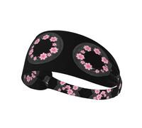 Fascia elastica per capelli sportiva WHJSHOP Peach Blossom Seal Stamp Spandex, morbida, traspirante, ad asciugatura rapida