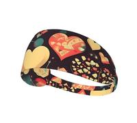 Fascia elastica per capelli sportiva YYHHAOFA Heart Crush Flower stampa morbida, traspirante, ad asciugatura rapida