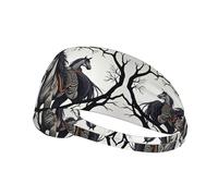Fascia elastica per capelli sportiva YYHHAOFA Horse in the Forest Pattern Athletic Band per donne e uomini