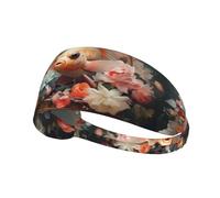 Fascia elastica per capelli sportiva YYHHAOFA Little fish in the flower basket stampa morbida, traspirante, ad asciugatura rapida