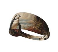 Fascia elastica per capelli sportiva YYHHAOFA Little Penguin under the Cedar Stampa Morbida, traspirante, ad asciugatura rapida