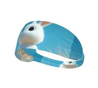 Fascia elastica per capelli sportiva YYHHAOFA Looking up at the sky coniglio stampa morbida, traspirante, ad asciugatura rapida