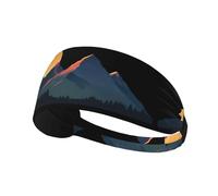 Fascia elastica per capelli sportiva YYHHAOFA Mountain picchi al tramonto Stampa morbida, traspirante, ad asciugatura rapida