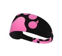 Fascia elastica per capelli sportiva YYHHAOFA rosa con stampa zampa di orso morbida, traspirante, ad asciugatura rapida