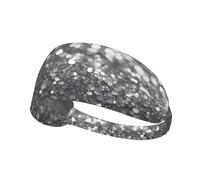 Fascia elastica per capelli sportiva YYHWHJDE argento lucido stampe glitter fascia atletica per donne e uomini