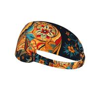 Fascia elastica per capelli sportiva YYHWHJDE Bohemian Elephant Pattern Print Spandex, morbido, traspirante, ad asciugatura rapida