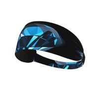 Fascia elastica per capelli sportiva YYHWHJDE Brilliant Blue Diamond Prints Spandex, morbida, traspirante, ad asciugatura rapida