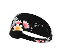 Fascia elastica per capelli sportiva YYHWHJDE con piccoli fiori in The Smoke Prints Athletic Band per donne e uomini
