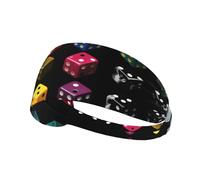 Fascia elastica per capelli sportiva YYHWHJDE Dadi a sei facce con diversi modelli di stampe spandex, morbido, traspirante, ad asciugatura rapida