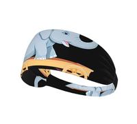 Fascia elastica per capelli sportiva YYHWHJDE Elephant on a cart Stampe Athletic Band per donne e uomini