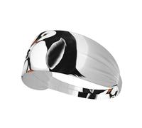 Fascia elastica per capelli sportiva YYHWHJDE I Love Penguins Picture morbida, traspirante, ad asciugatura rapida