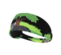 Fascia elastica per capelli sportiva YYHWHJDE Little Civet Cat Under The Green Tree Stampe Spandex, morbida, traspirante, ad asciugatura rapida
