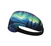 Fascia elastica per capelli sportiva YYHWHJDE Northern Lights Painting Pattern morbido, traspirante, ad asciugatura rapida