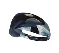 Fascia elastica per capelli sportiva YYHWHJDE Orca Killer Whale Prints Spandex, morbida, traspirante, ad asciugatura rapida