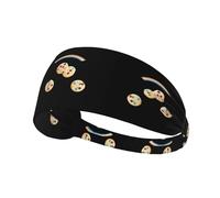 Fascia elastica per capelli sportiva YYHWHJDE Rainbow Chocolate Chip Cookies Pattern Spandex, morbido, traspirante, ad asciugatura rapida