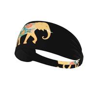 Fascia elastica per capelli sportiva YYHWHJDE Retro Print Elephant Prints Spandex, morbido, traspirante, ad asciugatura rapida