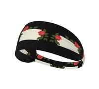 Fascia elastica per capelli sportiva YYHWHJDE Rose su carta bianca Stampe Spandex, morbido, traspirante, ad asciugatura rapida