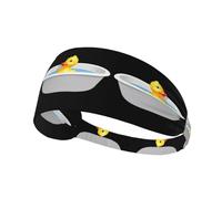 Fascia elastica per capelli sportiva YYHWHJDE Rubber Duck in the Bathtub Prints Spandex, morbida, traspirante, ad asciugatura rapida